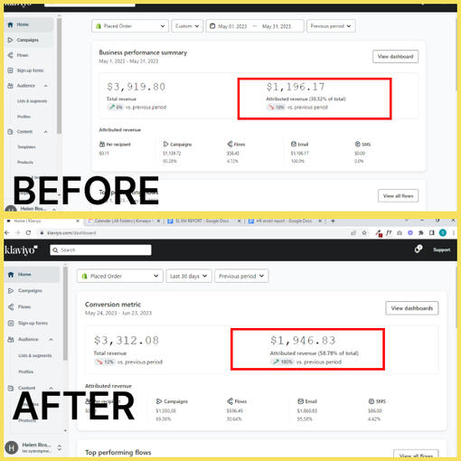 Before and After picture of case study.